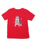 T-Shirt  Παιδικό - Caution Love - Color Thumbnail Κόκκινο