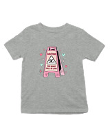T-Shirt  Παιδικό - Caution Love - Color Thumbnail Γκρι Μελανζέ