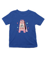 T-Shirt  Παιδικό - Caution Love - Color Thumbnail Μπλε Ρουά