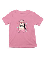 T-Shirt  Παιδικό - Caution Love - Color Thumbnail Ροζ