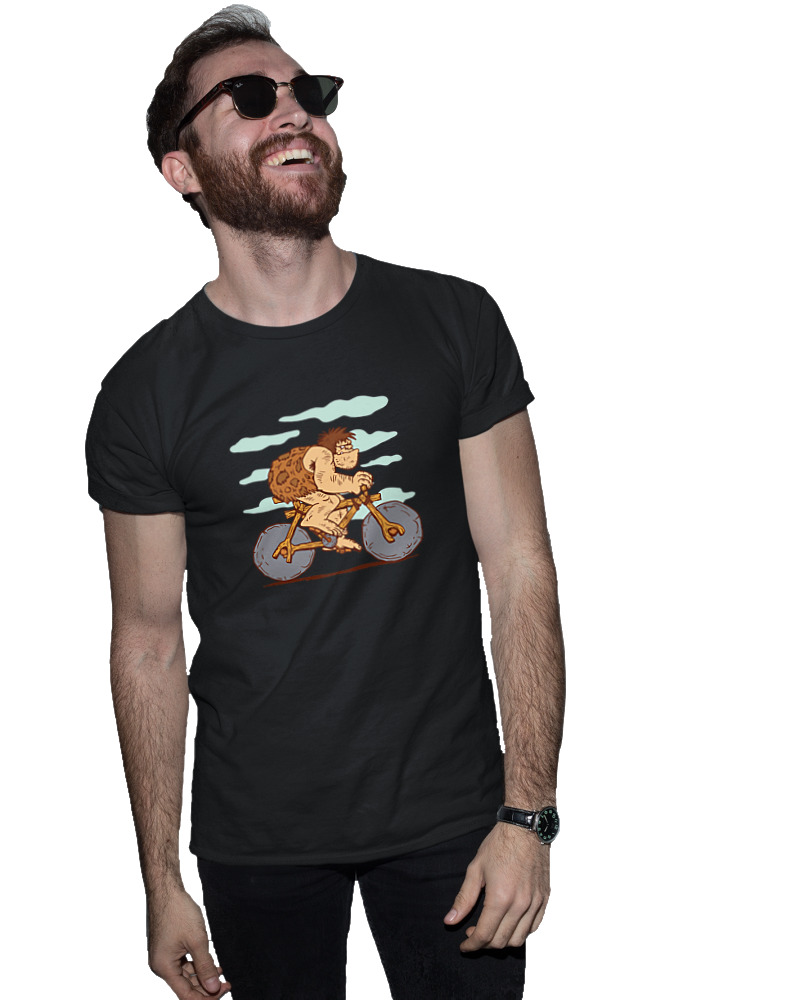 Cave Man Bicycling - Image 1