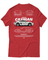 T-Shirt Unisex - Cayman White - Color Thumbnail Κόκκινο