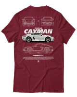 T-Shirt Unisex - Cayman White - Color Thumbnail Σκούρο Κόκκινο