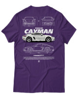 T-Shirt Unisex - Cayman White - Color Thumbnail Σκούρο Μωβ