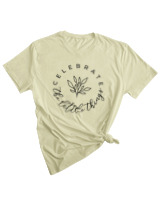 T-Shirt Woman Fashion Γυναικείο - Celebrate The Little Things - Color Thumbnail SAGE GREEN