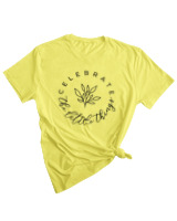 T-Shirt Woman Fashion Γυναικείο - Celebrate The Little Things - Color Thumbnail LIGHT YELLOW