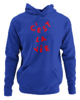 Φούτερ με κουκούλα Γυναικείο - C'est La Vie - Color Thumbnail Μπλε Ρουά