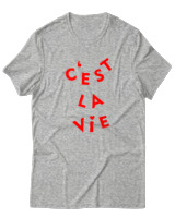 T-Shirt  Γυναικείο - C'est La Vie - Color Thumbnail Γκρί Μελανζέ
