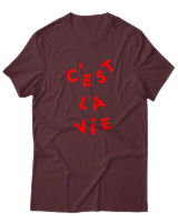 T-Shirt  Γυναικείο - C'est La Vie - Color Thumbnail Μπορντό
