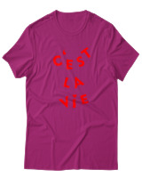 T-Shirt  Γυναικείο - C'est La Vie - Color Thumbnail Φούξια