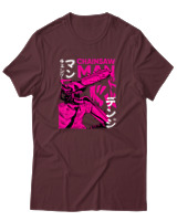 T-Shirt Αντρικό - Chainsaw Man Foux - Color Thumbnail Μπορντό