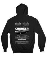 Ζακέτα Φούτερ με κουκούλα - Charger 1970 - Color Thumbnail Μαύρο
