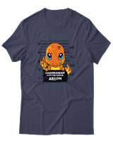 T-Shirt Αντρικό - Charmander Mugshot - Color Thumbnail Μπλε Γκρι