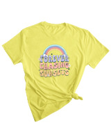 T-Shirt Woman Fashion Γυναικείο - Chasing Sunsets - Color Thumbnail LIGHT YELLOW