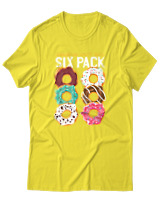 T-Shirt Αντρικό - Check Out My Sixpack - Color Thumbnail Κίτρινο
