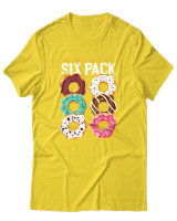 T-Shirt Αντρικό - Check Out My Sixpack - Color Thumbnail Χρυσό Κίτρινο