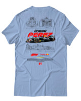 T-Shirt Unisex - Checo Perez F1 - Color Thumbnail Γαλάζιο