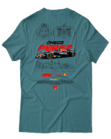 T-Shirt Unisex - Checo Perez F1 - Color Thumbnail Μπλε Πράσινο