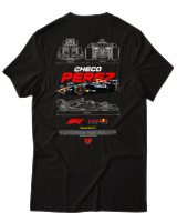 T-Shirt Unisex - Checo Perez F1 - Color Thumbnail Μαύρο