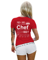 T-Shirt Στενή Γραμμή Γυναικείο - Chef - Color Thumbnail Κόκκινο