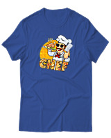 T-Shirt Αντρικό - Chef With Knife - Color Thumbnail Μπλε Ρουά
