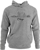 Φούτερ με κουκούλα - Chicago City - Color Thumbnail Γκρι Μελανζέ