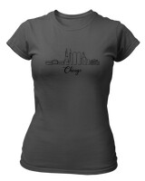 T-Shirt Στενή Γραμμή - Chicago City - Color Thumbnail Ανθρακί