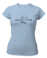 T-Shirt Στενή Γραμμή - Chicago City - Color Thumbnail Γαλάζιο