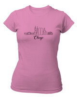 T-Shirt Στενή Γραμμή - Chicago City - Color Thumbnail Ροζ
