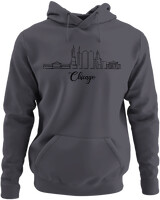 Φούτερ με κουκούλα - Chicago City - Color Thumbnail Ανθρακί