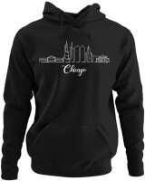 Φούτερ με κουκούλα - Chicago City - Color Thumbnail Μαύρο