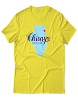 T-Shirt Αντρικό - Chicago Illinois - Color Thumbnail Κίτρινο