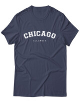 T-Shirt Unisex - Chicago - Color Thumbnail Μπλε Γκρι