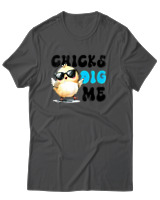 T-Shirt Αντρικό - Chicks Dig Me - Color Thumbnail Ανθρακί