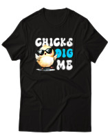 T-Shirt Αντρικό - Chicks Dig Me - Color Thumbnail Μαύρο