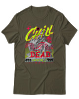 T-Shirt Αντρικό - Chill We All Dead - Color Thumbnail Χακί