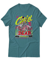 T-Shirt Αντρικό - Chill We All Dead - Color Thumbnail Μπλε Πράσινο