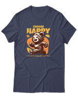 T-Shirt Αντρικό - Choose Happy - Color Thumbnail Μπλε Γκρι