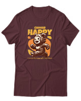 T-Shirt Αντρικό - Choose Happy - Color Thumbnail Μπορντό