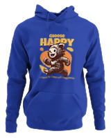 Φούτερ με κουκούλα Γυναικείο - Choose Happy - Color Thumbnail Μπλε Ρουά
