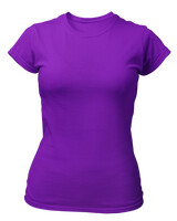 T-Shirt Στενή Γραμμή - Χωρίς τύπωμα - Color Thumbnail Σκούρο Μωβ