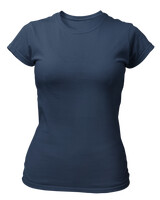 T-Shirt Στενή Γραμμή - Χωρίς τύπωμα - Color Thumbnail Σκούρο Μπλε