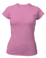 T-Shirt Στενή Γραμμή - Χωρίς τύπωμα - Color Thumbnail Ροζ