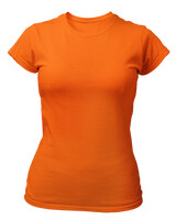 T-Shirt Στενή Γραμμή - Χωρίς τύπωμα - Color Thumbnail Πορτοκαλί