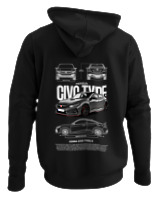 Φούτερ με κουκούλα Αντρικό - Civc Type R - Color Thumbnail Μαύρο