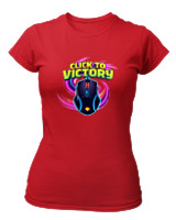 T-Shirt Στενή Γραμμή Γυναικείο - Click To Victory - Color Thumbnail Κόκκινο