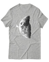 T-Shirt Αντρικό - Climb To The Moon - Color Thumbnail Γκρι Μελανζέ