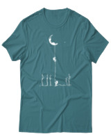 T-Shirt Αντρικό - Climb To The Moon - Color Thumbnail Μπλε Πράσινο