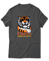 T-Shirt Αντρικό - Coffe Makes Life Better - Color Thumbnail Ανθρακί