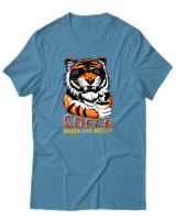 T-Shirt Αντρικό - Coffe Makes Life Better - Color Thumbnail Τιρκουάζ